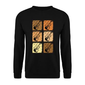 Cello Player Cellist Musician Collo Music Vintage - Unisex Sweatshirt - black - Front - Alina (178cm) & Michal (187cm)