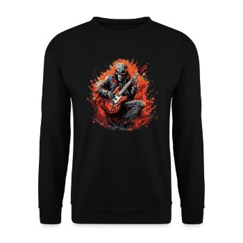 Gitarristen E-Gitarren Akustik-Gitarre E-Gitarre - Unisex Pullover - Schwarz - Vorne - Alina (178cm) & Michal (187cm)