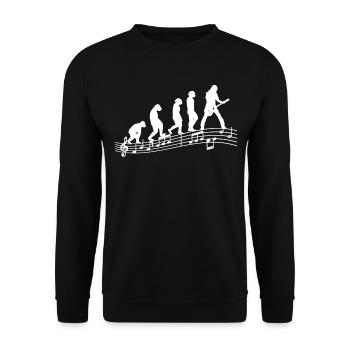 Gitarristen E-Gitarren Akustik-Gitarre Evolution - Unisex Pullover - Schwarz - Vorne - Alina (178cm) & Michal (187cm)