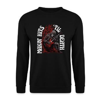 Gitarristen E-Gitarren lustige Sprüche - Unisex Pullover - Schwarz - Vorne - Alina (178cm) & Michal (187cm)