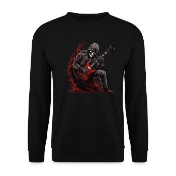 Gitarristen-tshirt E-Gitarren-Saiten - Unisex Pullover - Schwarz - Vorne - Alina (178cm) & Michal (187cm)