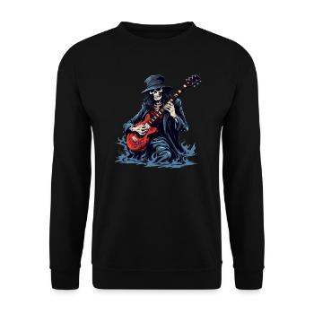 Gitarristen-tshirt E-Gitarren-Saiten - Unisex Pullover - Schwarz - Vorne - Alina (178cm) & Michal (187cm)
