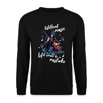 Gitarristen E-Gitarren lustige Sprüche - Unisex Pullover - Schwarz - Vorne - Alina (178cm) & Michal (187cm)