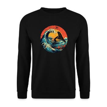 Wingfoil Surfer Wingfoiling Board Vintage - Unisex Sweatshirt - black - Front - Alina (178cm) & Michal (187cm)