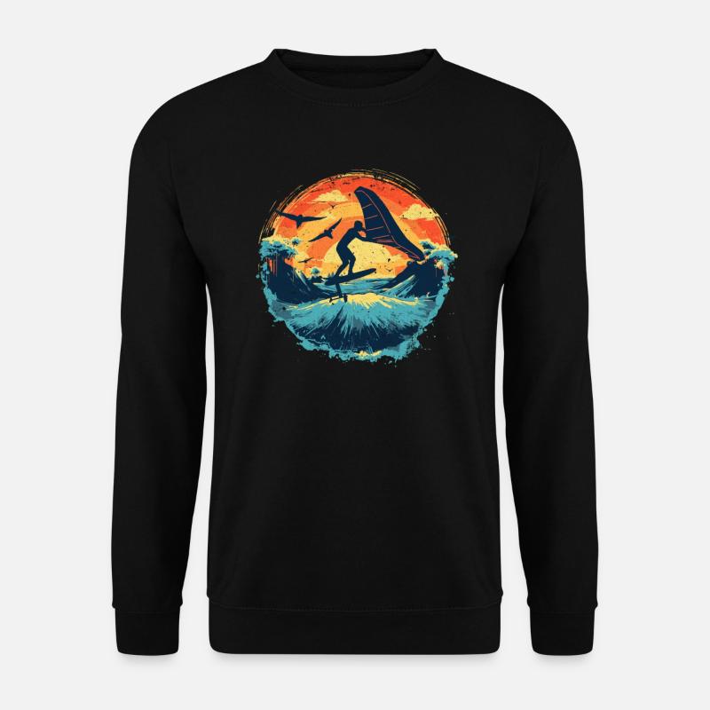 Wingfoil-Surfer Wingfoiling-Board Hydrofoil - Unisex Pullover - Schwarz