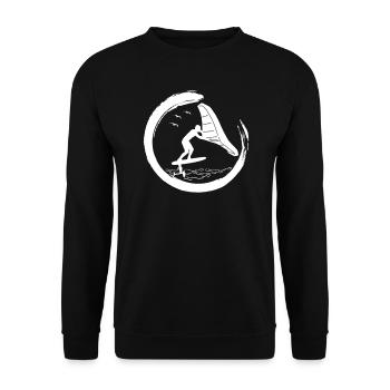 Wingfoil-Surfer Wingfoiling Hydrofoil Wing-Foiling - Unisex Pullover - Schwarz - Vorne - Alina (178cm) & Michal (187cm)