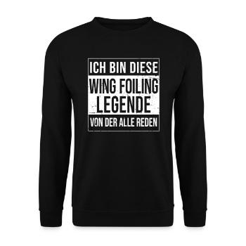 Wingfoil-Surfer Wingfoiling-Board - Unisex Pullover - Schwarz - Vorne - Alina (178cm) & Michal (187cm)