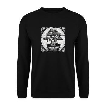 Bonsai Tree, Bonsai Tree, Flower Pot, Vintage Bonsai - Unisex Sweatshirt - black - Front - Alina (178cm) & Michal (187cm)