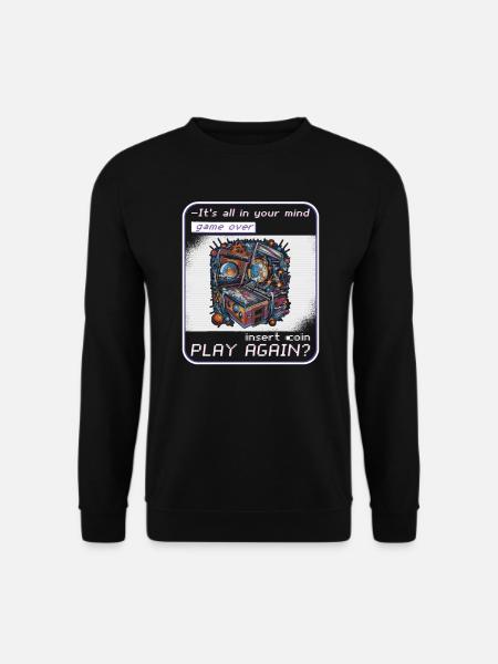 Pinball Flipperautomat Arcade Gamer lustige - Unisex Pullover - Schwarz