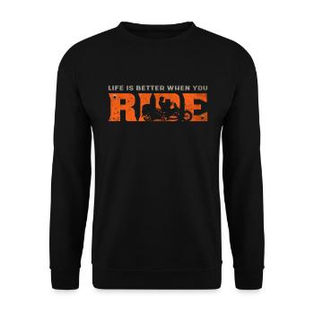 Trike Trike Rider Moteur Trike Vintage Trike Bike - Sweat-shirt Unisexe - noir - Devant - Alina (178cm) & Michal (187cm)