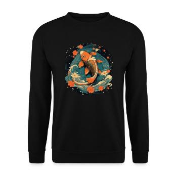 Koi Fish Koi Carp Koi Garden Pond Koi - Unisex Sweatshirt - black - Front - Alina (178cm) & Michal (187cm)