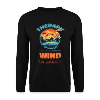 Kitesurf Kiteboard Kitesurfen Vintage lustiges - Unisex Pullover - Schwarz - Vorne - Alina (178cm) & Michal (187cm)