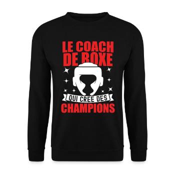 Le Coach De Boxe Qui Crée Des Champions - Sweat-shirt Unisexe - noir - Devant - Alina (178cm) & Michal (187cm)