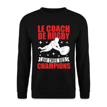 Le Coach De Rugby Qui Crée Des Champions - Sweat-shirt Unisexe - noir - Devant - Alina (178cm) & Michal (187cm)