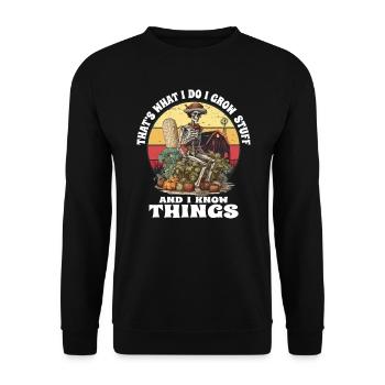 Jardinier jardin plante paysanne dictons Vintage - Sweat-shirt Unisexe - noir - Devant - Alina (178cm) & Michal (187cm)