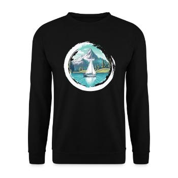 Sailboat, Sailing Ship, Sailing Yacht, Vintage Sailing - Unisex Sweatshirt - black - Front - Alina (178cm) & Michal (187cm)