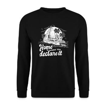 Catamaran-Boot Segelboot Segeln Segler - Unisex Pullover - Schwarz - Vorne - Alina (178cm) & Michal (187cm)