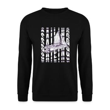 Catamaran-Boot Segelboot Segeln Segler - Unisex Pullover - Schwarz - Vorne - Alina (178cm) & Michal (187cm)