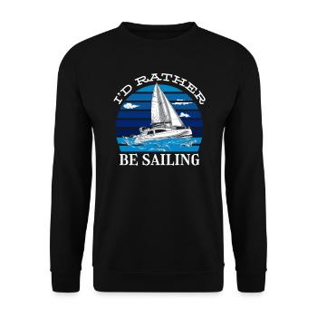 Segler Segelboot Segelschiff Segelyacht - Unisex Pullover - Schwarz - Vorne - Alina (178cm) & Michal (187cm)