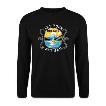 Sailor Sailboat Sailing Ship Sailing Yacht - Unisex Sweatshirt - black - Front - Alina (178cm) & Michal (187cm)