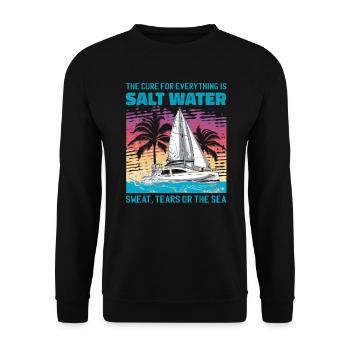 Sailor Sailboat Sailing Ship Sailing Yacht - Unisex Sweatshirt - black - Front - Alina (178cm) & Michal (187cm)