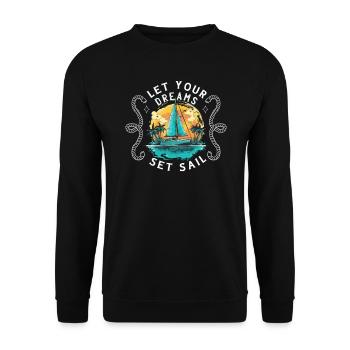 Sailor Sailboat Sailing Ship Sailing Yacht - Unisex Sweatshirt - black - Front - Alina (178cm) & Michal (187cm)