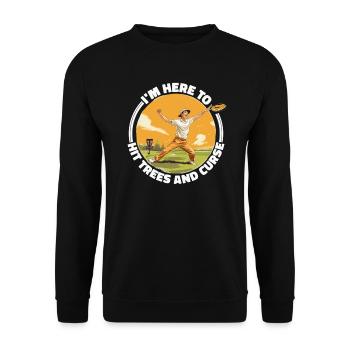 Disc Golf Player Disc Golfer Game Funny Sayings - Unisex Sweatshirt - black - Front - Alina (178cm) & Michal (187cm)