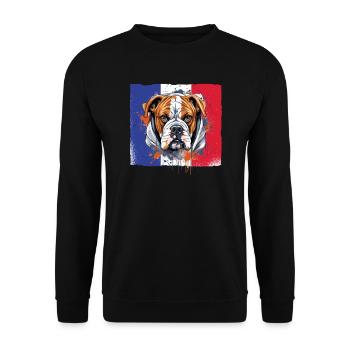 Boxer Race Chien Boxer Chiens Drapeau Français - Sweat-shirt Unisexe - noir - Devant - Alina (178cm) & Michal (187cm)
