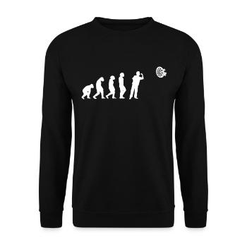Darts Dartscheibe Dartpfeile Dartspiel Evolution - Unisex Pullover - Schwarz - Vorne - Alina (178cm) & Michal (187cm)