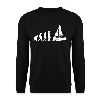 Catamaran Boat Sailboat Sailing Sailor Evolution - Unisex Sweatshirt - black - Front - Alina (178cm) & Michal (187cm)