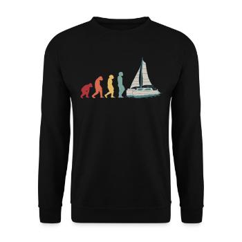 Catamaran Boat Sailboat Sailing Sailor Evolution - Unisex Sweatshirt - black - Front - Alina (178cm) & Michal (187cm)