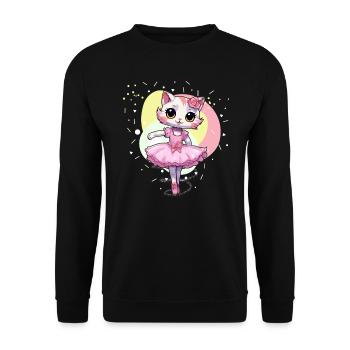 Ballerina, Kitten, Cats, Ballet Dancer - Unisex Sweatshirt - black - Front - Alina (178cm) & Michal (187cm)