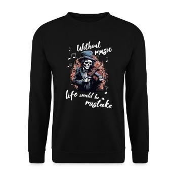 Violinist-Musiker Geigen Musik-Instrumente Geiger - Unisex Pullover - Schwarz - Vorne - Alina (178cm) & Michal (187cm)