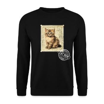 Chat Maman Chat Chat Timbre Chat Mamans - Sweat-shirt Unisexe - noir - Devant - Alina (178cm) & Michal (187cm)