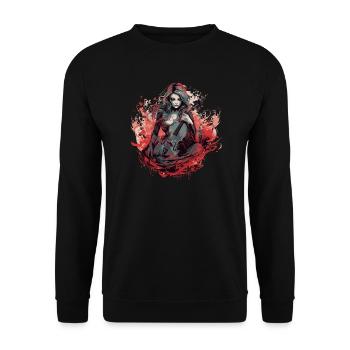 Violoncelliste, violoncelliste-musicien, gothique-sorcellerie - Sweat-shirt Unisexe - noir - Devant - Alina (178cm) & Michal (187cm)
