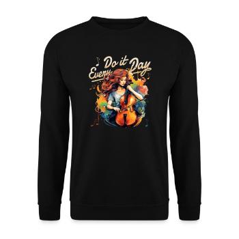 Violoncelliste Musicien Musique Dictons Drôles - Sweat-shirt Unisexe - noir - Devant - Alina (178cm) & Michal (187cm)