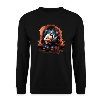 Gitarren E-Gitarren-Saiten E-Gitarre Musiker - Unisex Pullover - Schwarz - Vorne - Alina (178cm) & Michal (187cm)