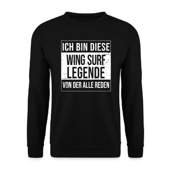 Wingfoil-Surfer Wingfoiling Hydrofoil Kitefoil - Unisex Pullover - Schwarz - Vorne - Alina (178cm) & Michal (187cm)