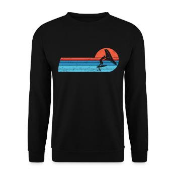 Wingfoil Surfer Wingfoiling Hydrofoil Vintage - Sweat-shirt Unisexe - noir - Devant - Alina (178cm) & Michal (187cm)
