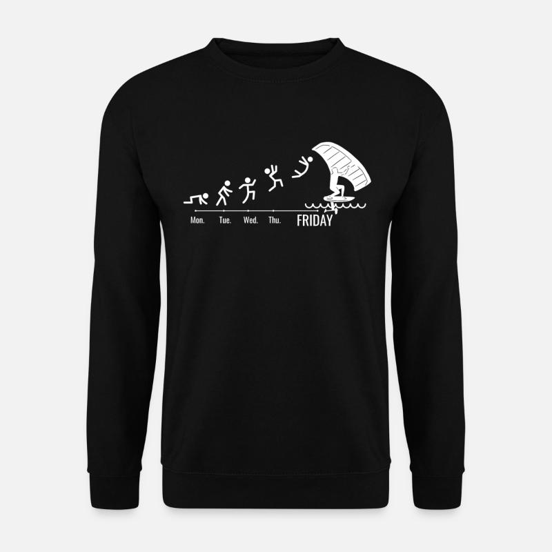 Wingfoil-Surfer Wingfoiling Hydrofoil Wochenende - Unisex Pullover - Schwarz