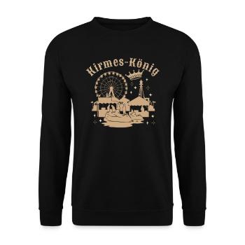 Kirmeskönig Jahrmarkt Volksfest Rummelplatz - Unisex Pullover - Schwarz - Vorne - Alina (178cm) & Michal (187cm)