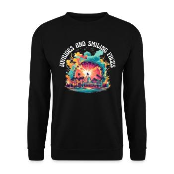 Amusement Park Fair, Fairground, Village Festival - Unisex Sweatshirt - black - Front - Alina (178cm) & Michal (187cm)