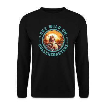 Freizeitparks Jahrmarkt Rummelplatz Kirmes - Unisex Pullover - Schwarz - Vorne - Alina (178cm) & Michal (187cm)