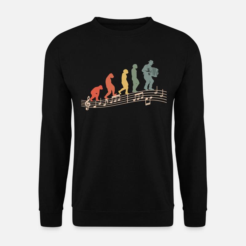 Akkordeon-Musiker Ziehharmonika Vintage Evolution - Unisex Pullover - Schwarz