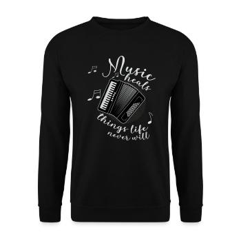 Accordéoniste Accordéon Musicien Dictons - Sweat-shirt Unisexe - noir - Devant - Alina (178cm) & Michal (187cm)