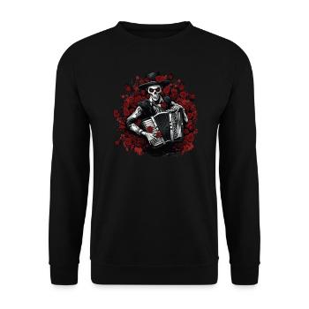 Accordion Musician Accordion Player Skeleton - Unisex Sweatshirt - black - Front - Alina (178cm) & Michal (187cm)