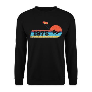 Kitesurf Anniversaire Vintage 1975 Né - Sweat-shirt Unisexe - noir - Devant - Alina (178cm) & Michal (187cm)