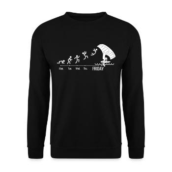 Wingfoil Surfer Wingfoiling Hydrofoil Weekend - Unisex Sweatshirt - black - Front - Alina (178cm) & Michal (187cm)