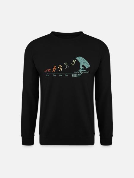 Week-end Wingfoil Surfer Wingfoil Hydrofoil - Sweat-shirt Unisexe - noir