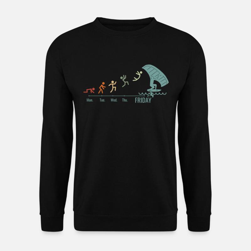 Wingfoil-Surfer Wingfoiling Hydrofoil Wochenende - Unisex Pullover - Schwarz